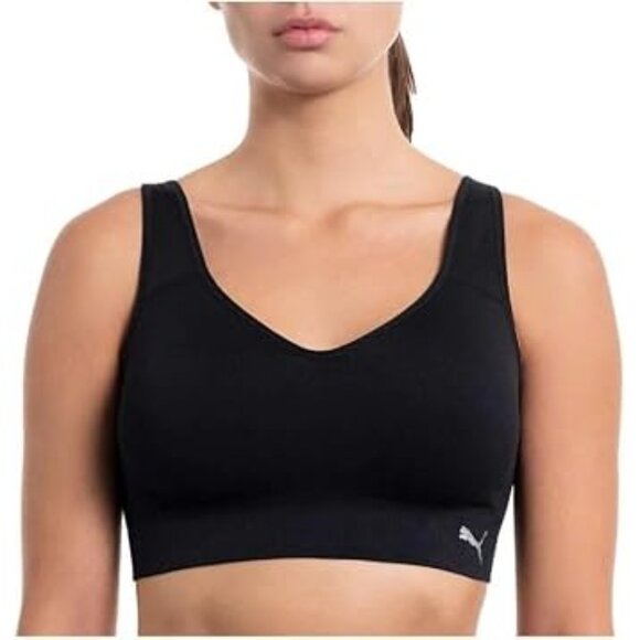 PUMA Sm 2 Pack Seamless Athletic Sports Bra Set Adjustable Cross Back Activewear - Picture 14 of 15